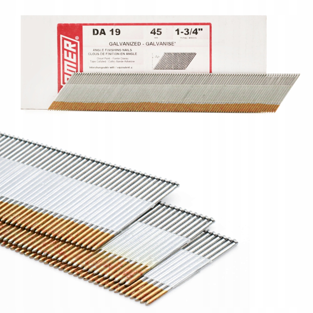 Kombinované dokončovací hřebíky 1,8x45 mm Omer 34° DA19 (15GA) Pozink op. 4000