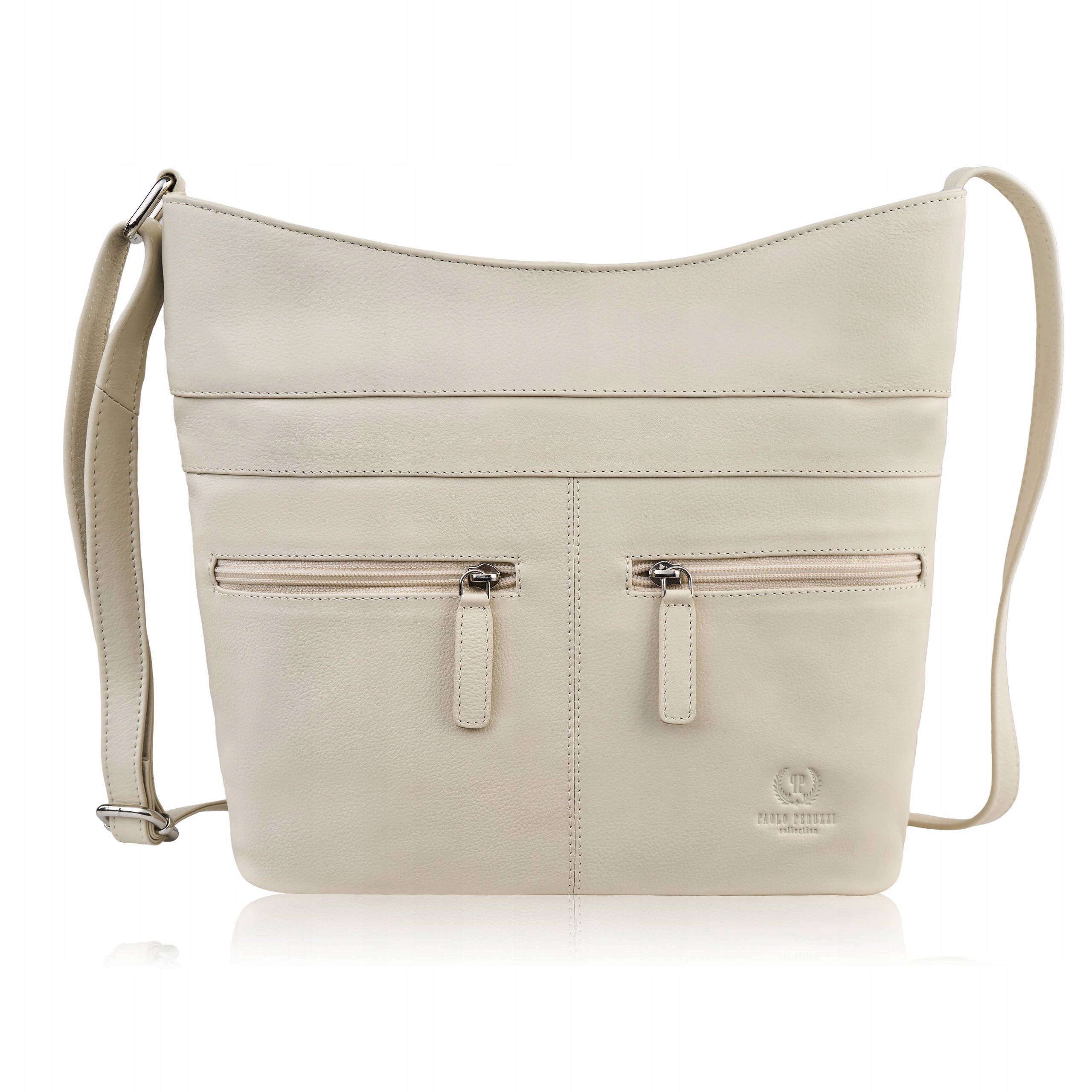 Dámská kožená kabelka přes rameno městská béžová kabelka přes rameno Paolo Peruzzi