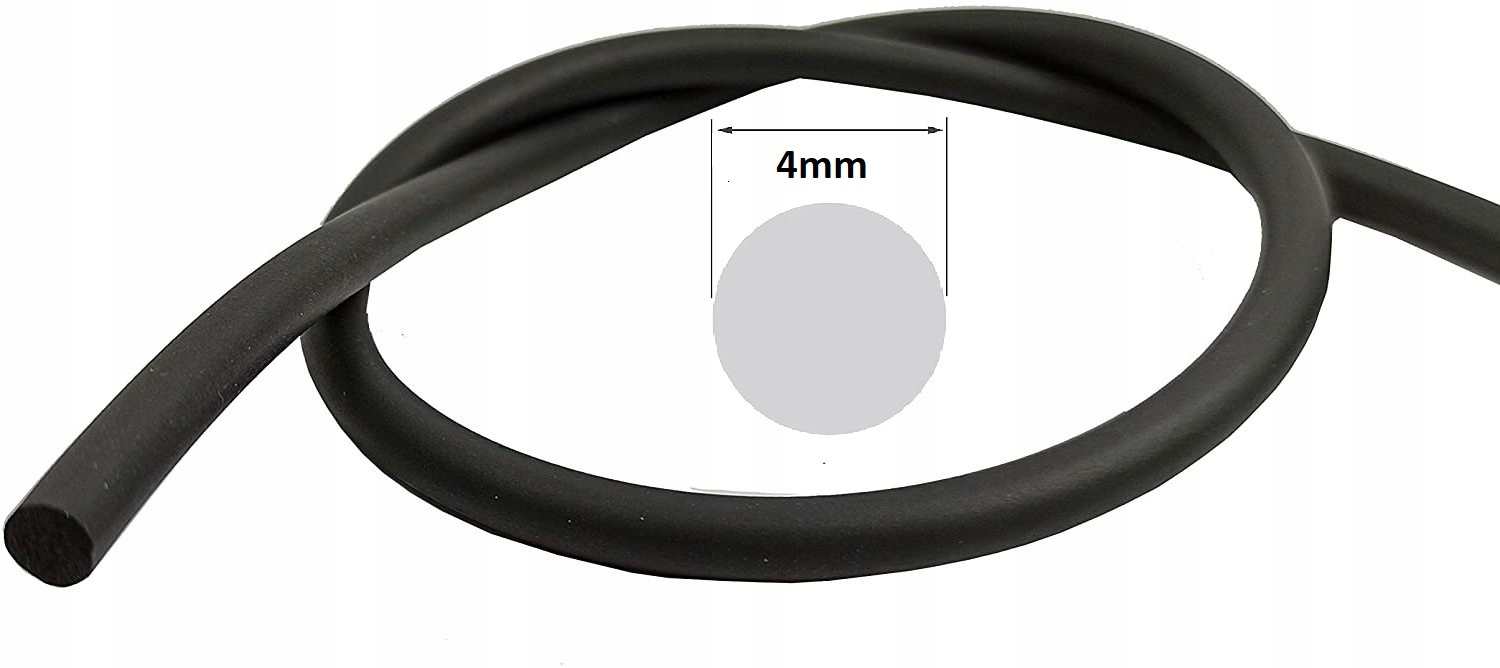 

Sznur Epdm 4mm, Uszczelka Mikroguma, 1 Metr