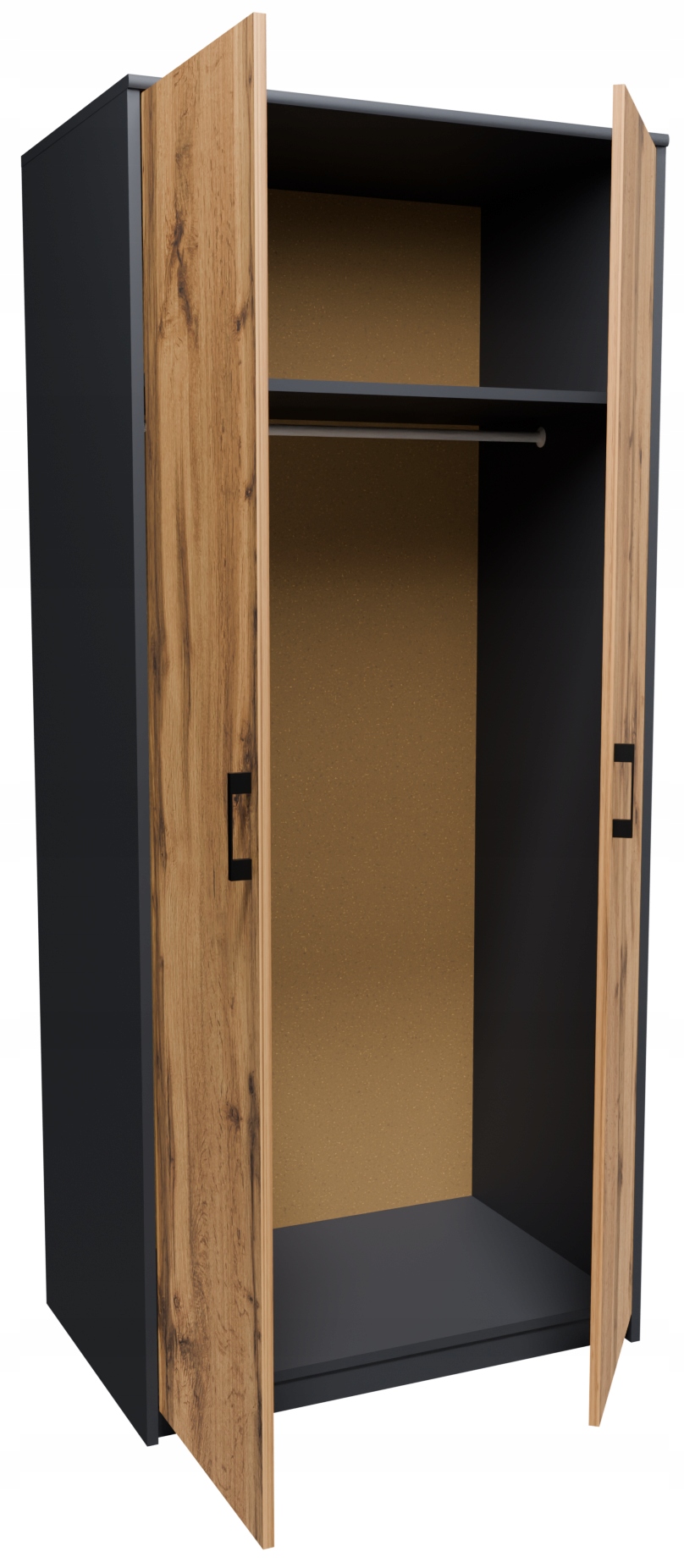 Skriňa 2D1P Grafit-wotan 85 cm komoda regál Rob