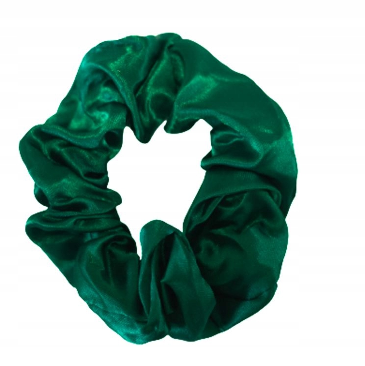 

Scrunchies Gumka Do Włosów Butelkowa Zieleń Satyna