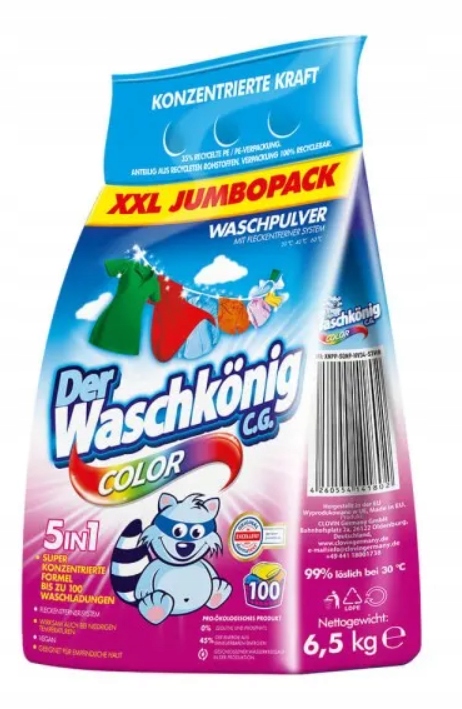 Levně Waschkonig Color Prací prášek 6,5 kg
