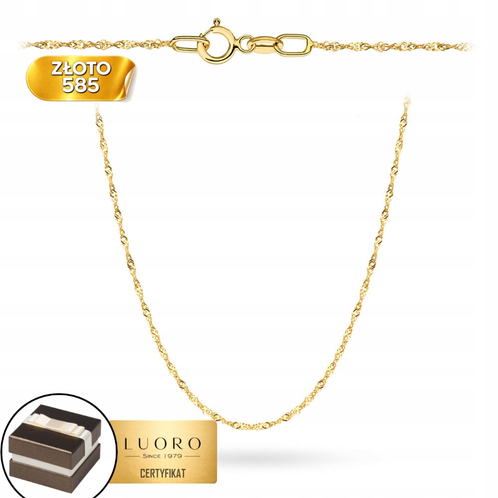 Řetízek Zlatý 585 14K Vazba Singapure 45 CM Elegantní Klasika