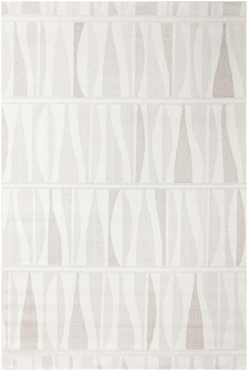 Dywan Sznurkowy Outdoor Beż Szary Geometria Fale Na Balkon Haga 200x290 cm
