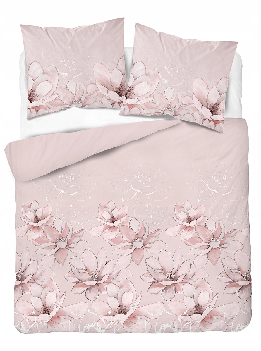 Pościel satyna bawełniana 180x200 Home Satin różowa w magnolie 5802B