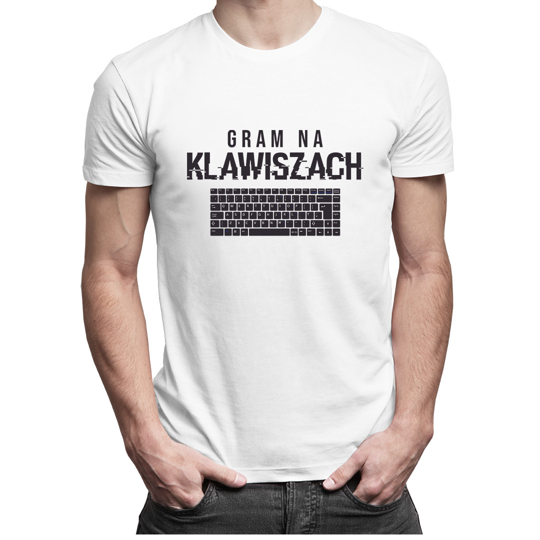 

Gram na klawiszach -koszulka z nadrukiem dla niego