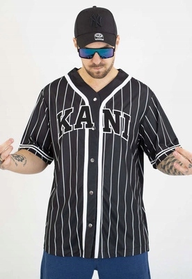 Tričko Karl Kani Serif Pinstripe Baseball 6033360 černo-bílé