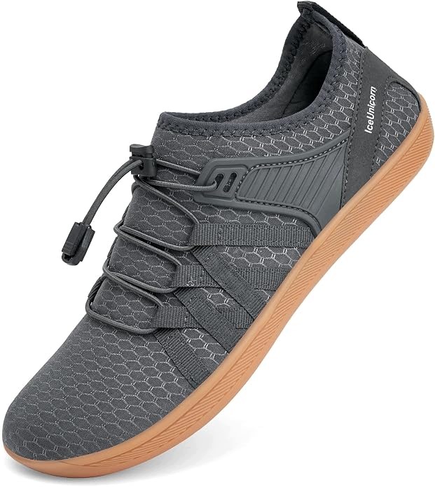 iceUnicorn Szerokie buty barefoot do wody damskie i męskie, szare