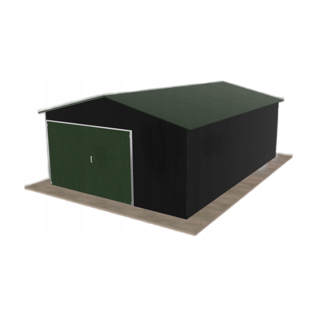 Plechová garáž 4.5 x 6.5 m jednopolohová, dvoupolohová, černá