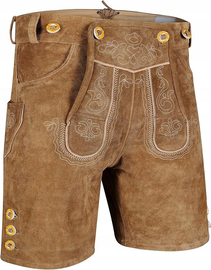 Tr Martha Krátké Pánské Kožené Kalhoty Hnědé 46 J5B