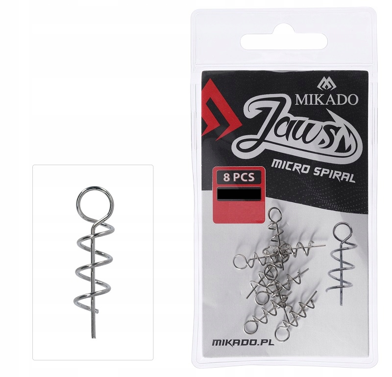 Wkręt do przynęt miękkich Jaws micro spiral Xs 10mm 8szt. Mikado