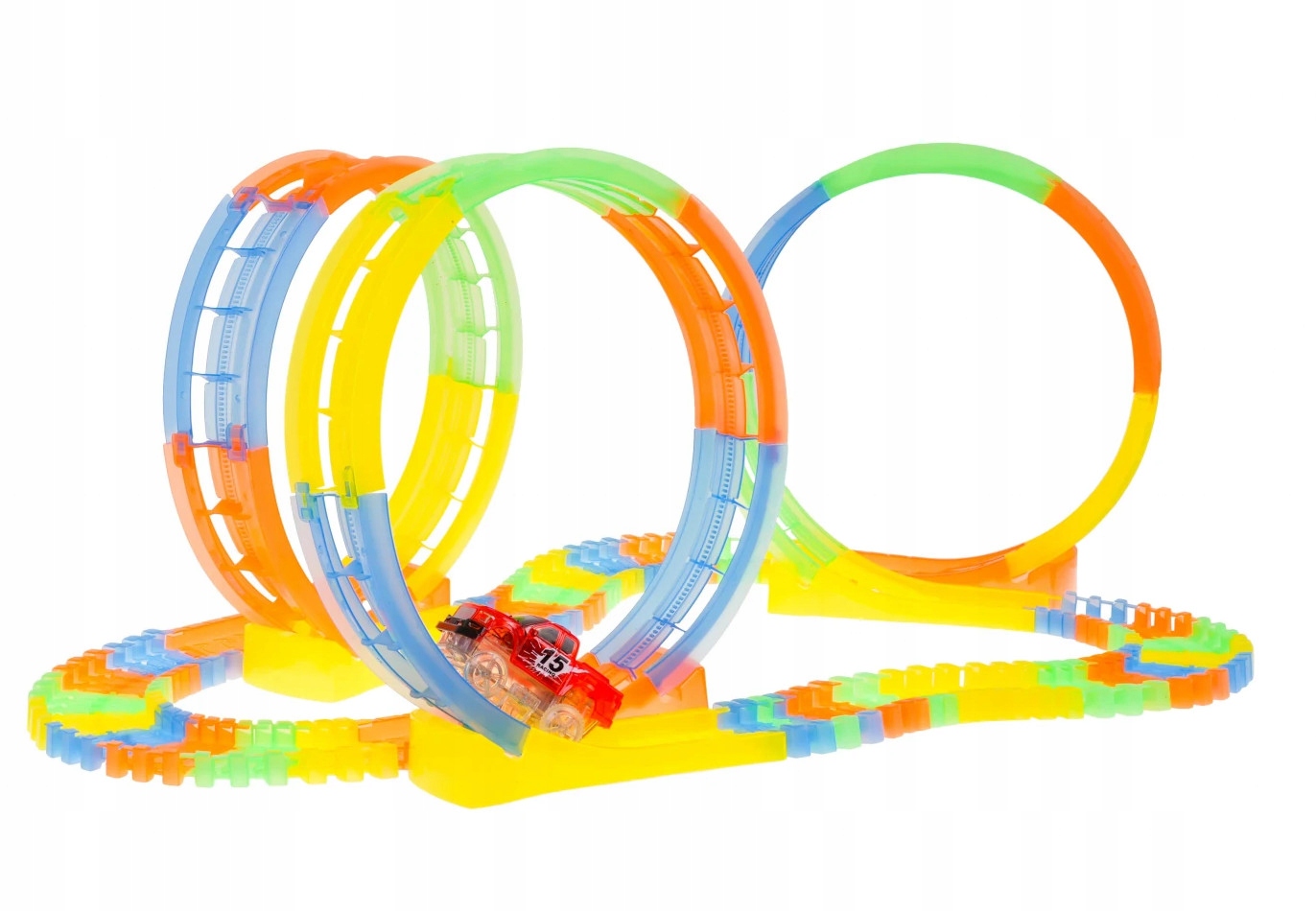 TOR ŚWIECĄCY W CIEMNOŚCI Z 3 PĘTLAMI + AUTKO Marka For Fun