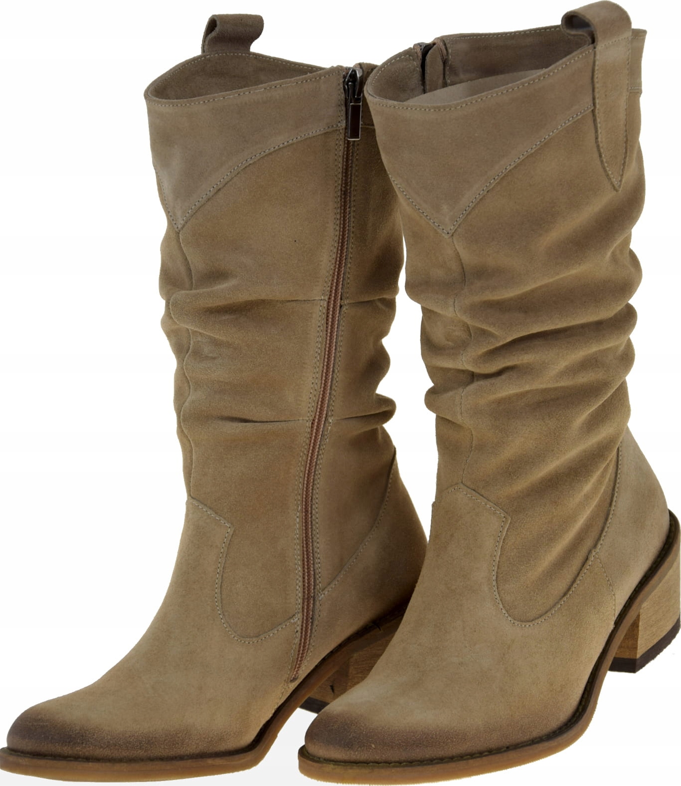 Kovbojské Boty Dámské Kozačky Z Velurové Kůže 1473 VEL.37