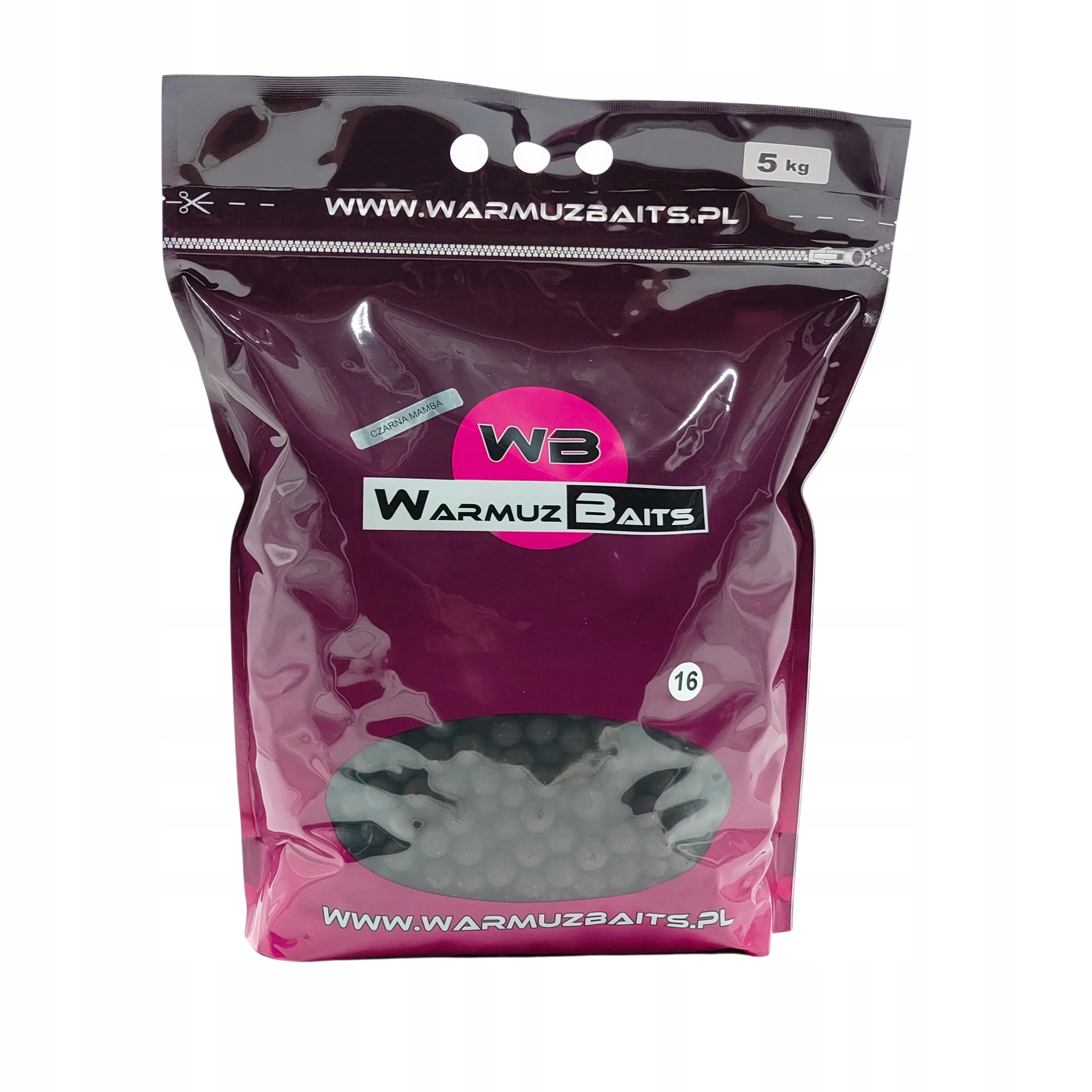 Boilies Černá Mamba Warmuz Baits 5 kg Sáček 16 mm na kapry a amury