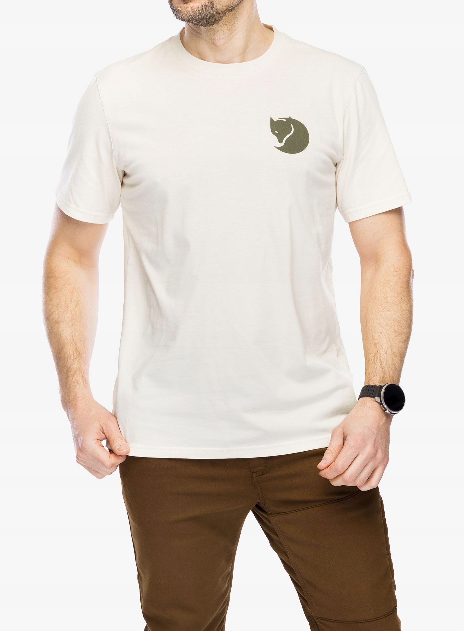 Tričko Fjallraven Walk With s potiskem křídově bílé S