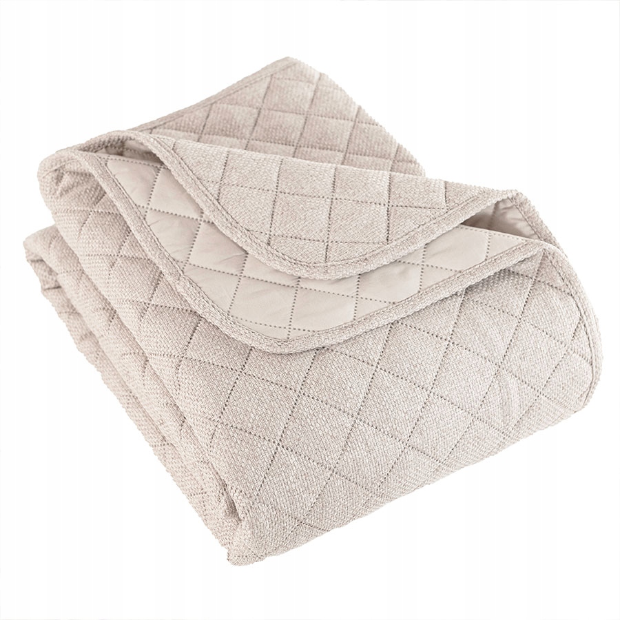 Dekorativní přehoz Molly 220 x 240 cm prošívaný, strukurní, teplý, béžový