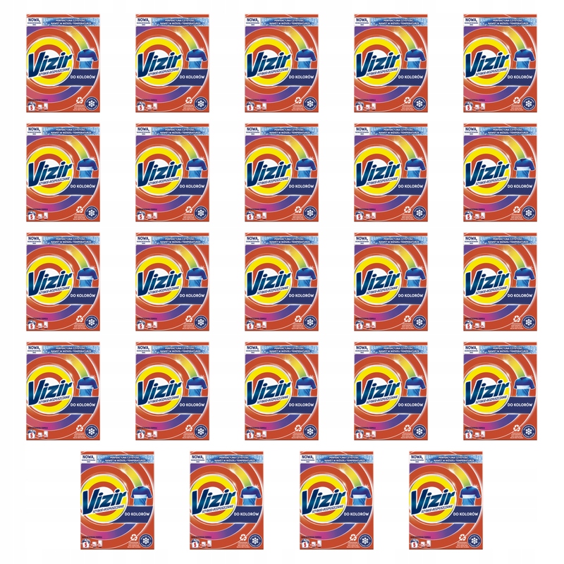 Vizir Rychlé rozpouštění Barevný prášek na praní 5 praní 275 g X24