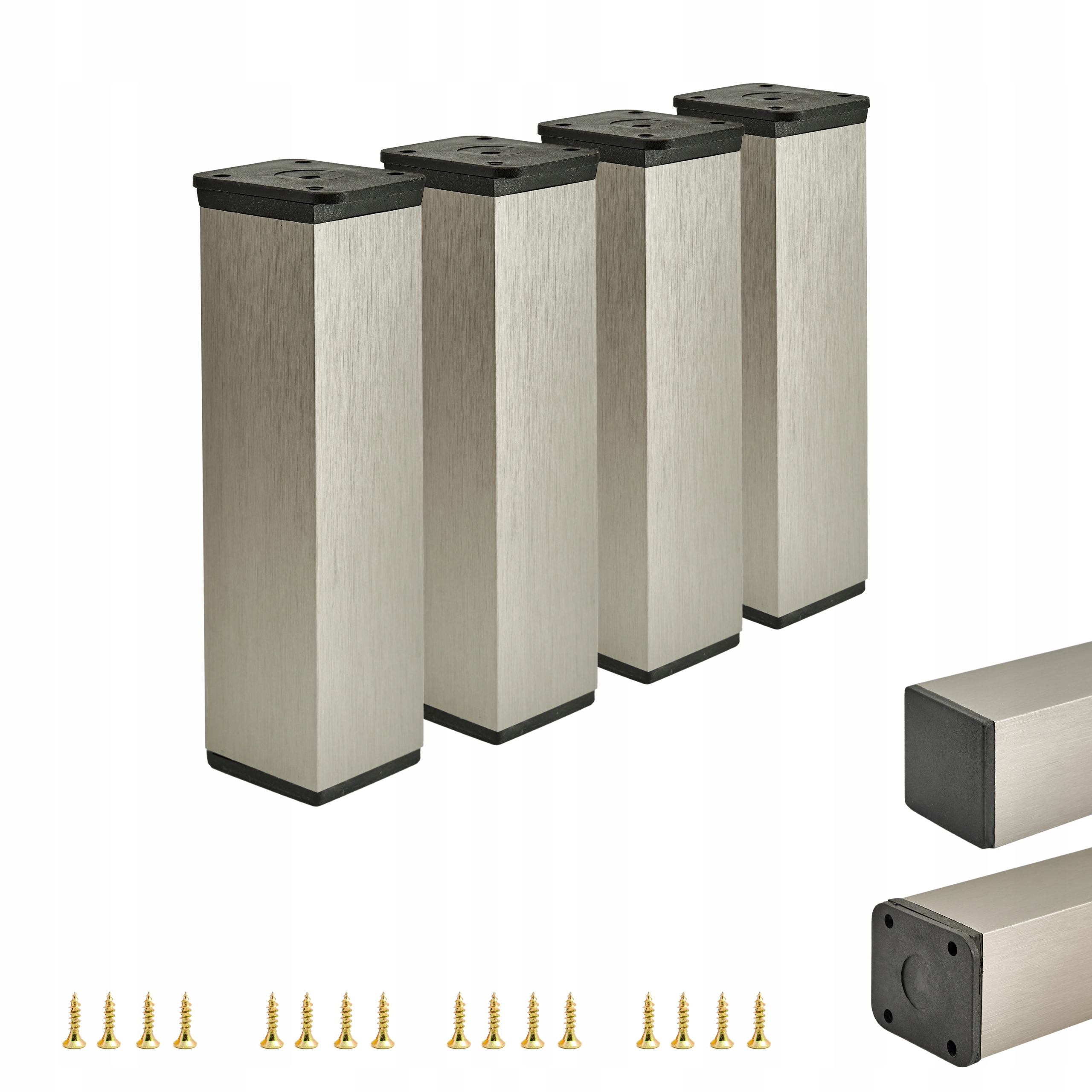 4x NÓŻKA NOGA MEBLOWA STOPKA REGULOWANA 15 CM INOX