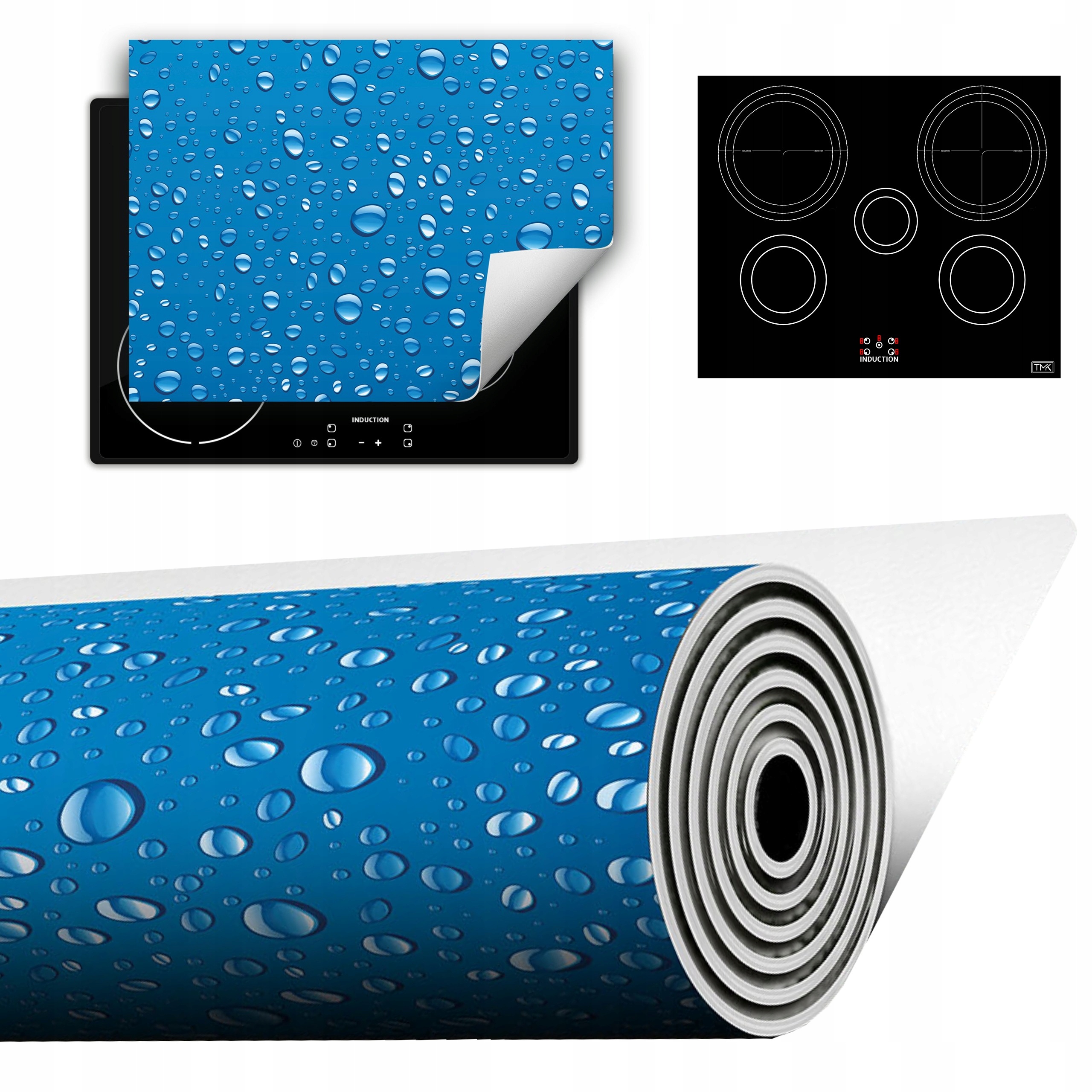 Vinylová Podložka Do Kuchyně Více Místa 70x52 modrá kapky