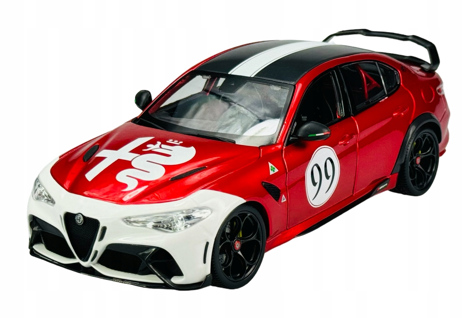 Bburago Alfa Romeo Giulia GTAm Červená #99 1:18 Nový Kovový Model 11049