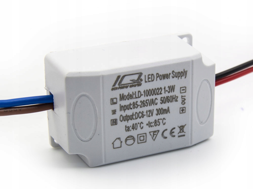 ZASILACZ LED DRIVER 1-3W 12V DC TRANSFORMATOR Model LD-1000022