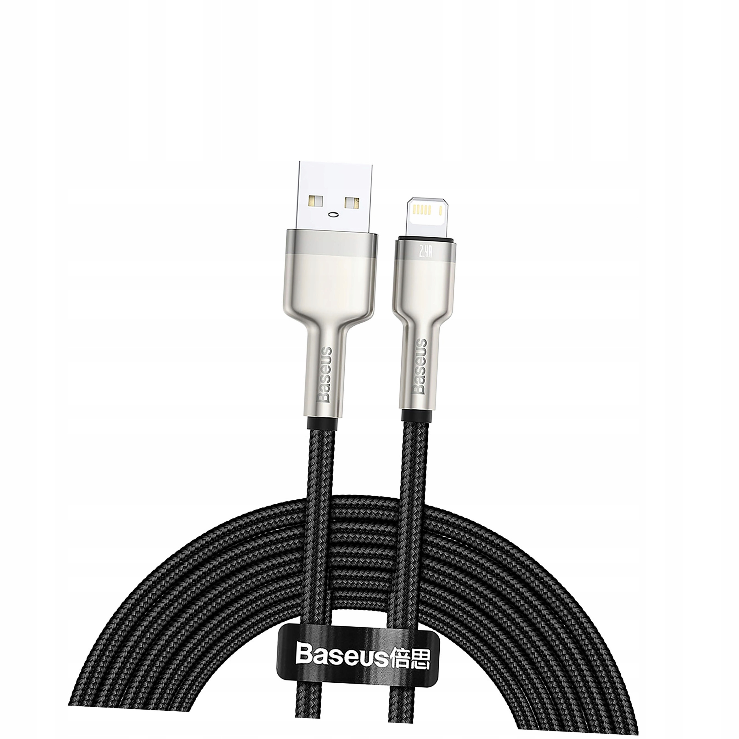 Kabel Baseus Cafule Series Metal Data Usb-a Lightning 2.4A 1m czarny