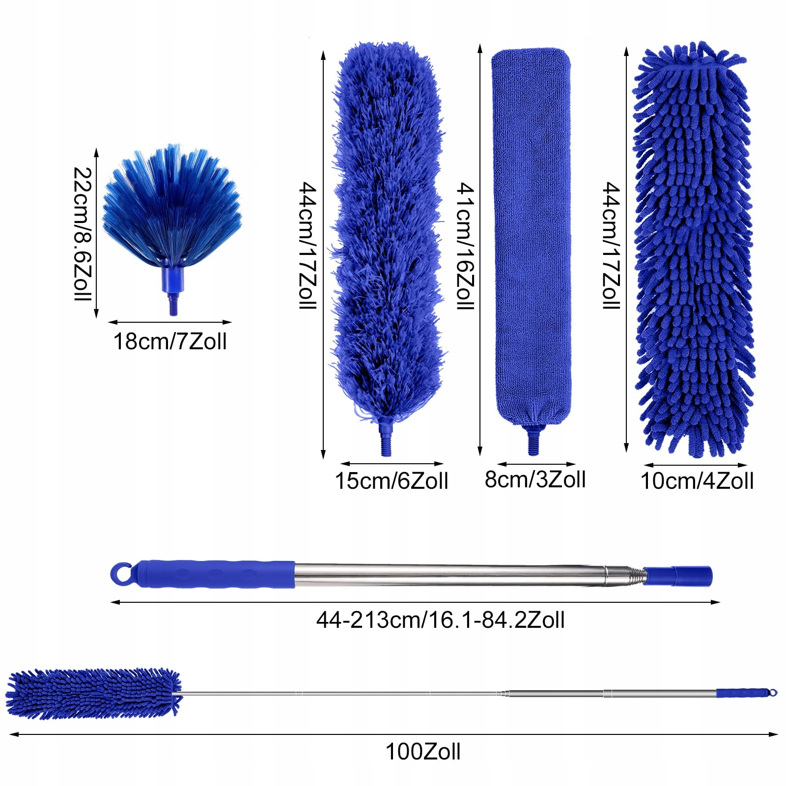Mikrofibra Teleskopická sada na prach 213 cm pro vysoké stropy