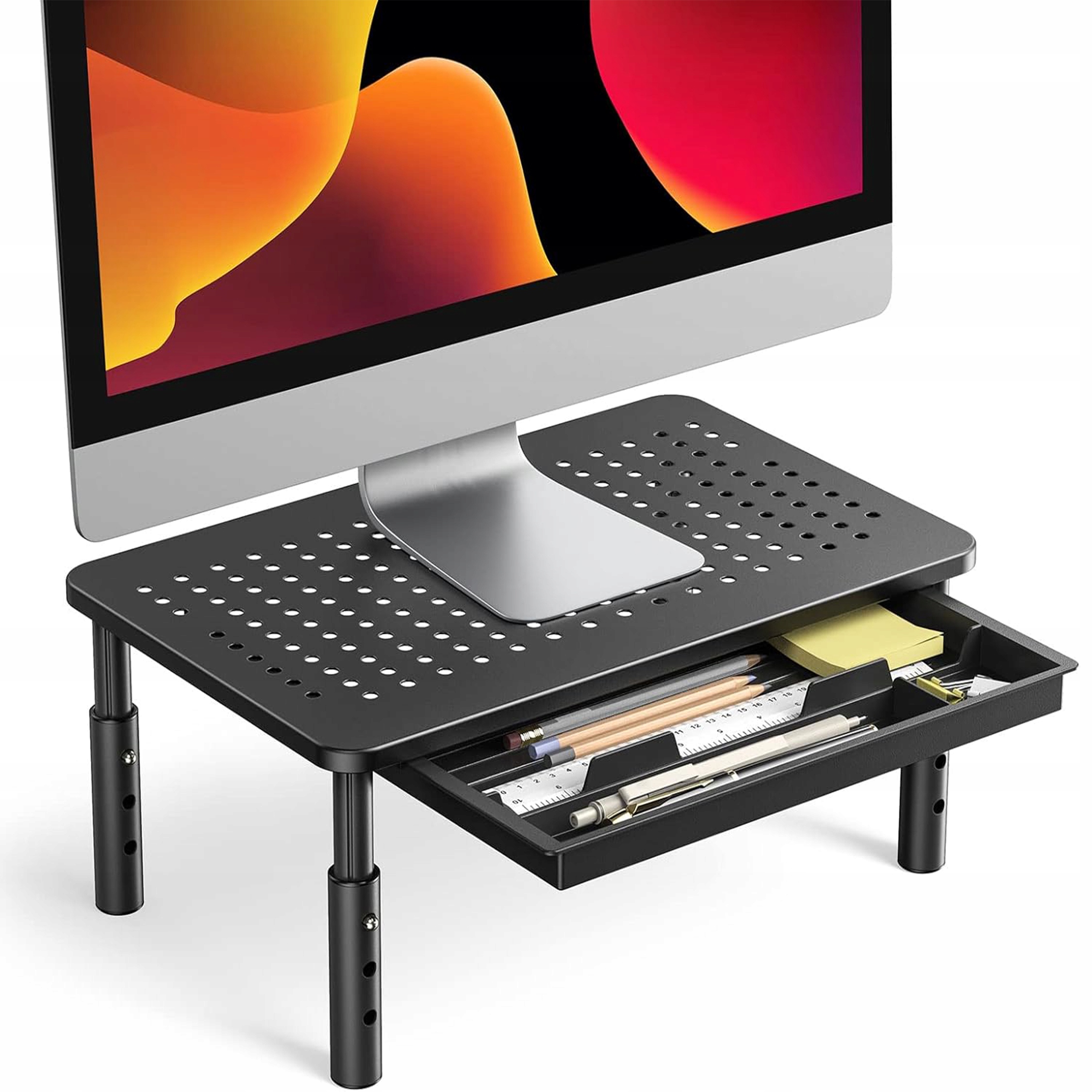 PODSTAWKA POD MONITOR LAPTOPA DRUKARKĘ Z SZUFLADĄ PÓŁKA BIURKO STOJAK
