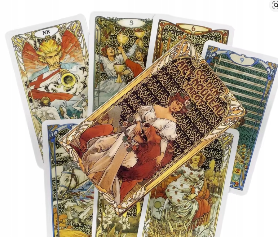 KARTY TAROTA ZESTAW KART DO WRÓŻENIA GOLDEN ART NOUVEAU TAROT
