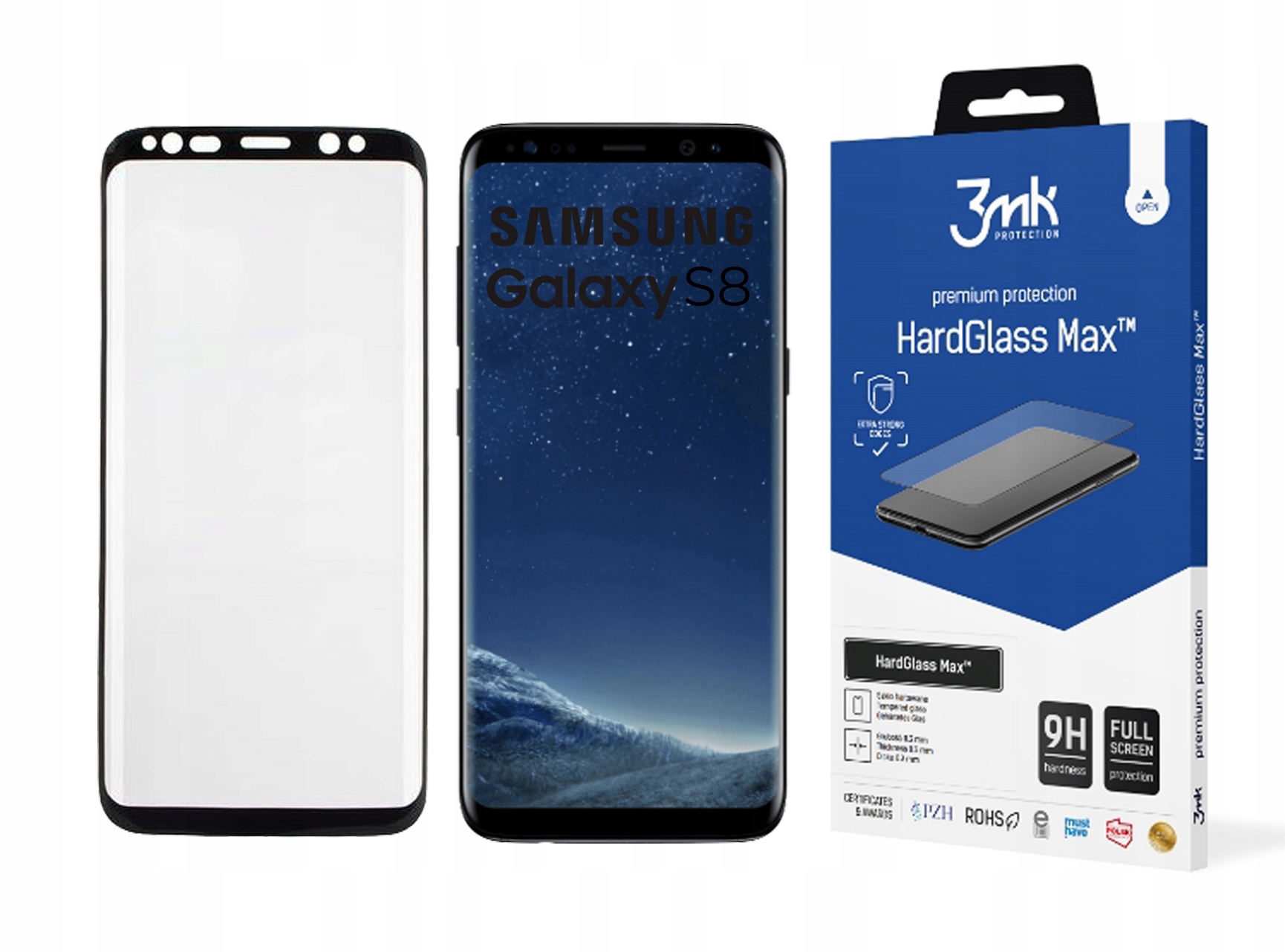 

3mk Szkło HardGlass do Samsung S8 czarne