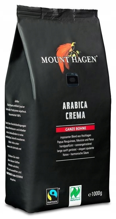 Mount hagen káva káva arabica 100 % crema fair trade bio 1 kg