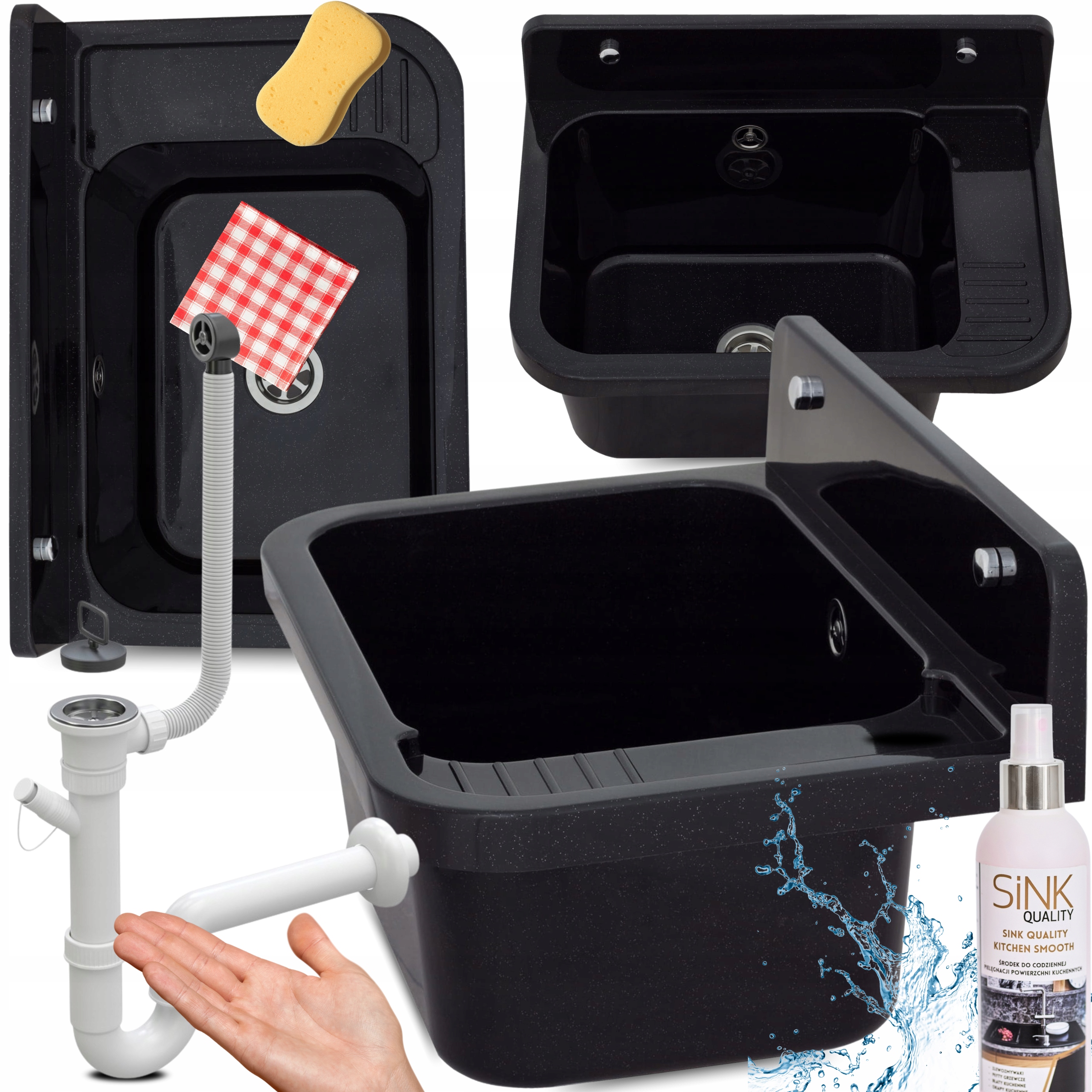 Dřez Černý Nástěnný Dřez Velká Komora