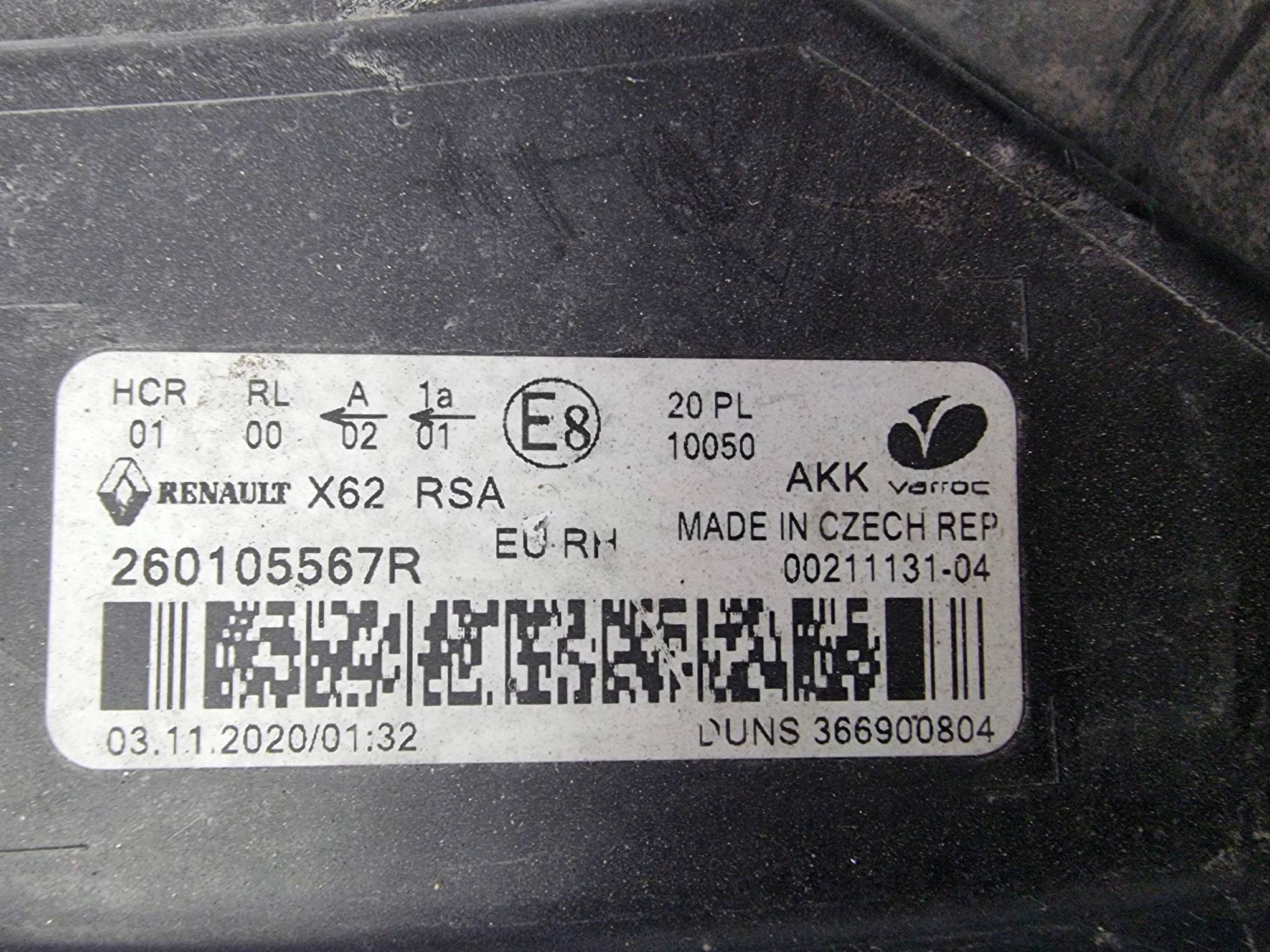 light right front EU 260105567R RENAULT MASTER III