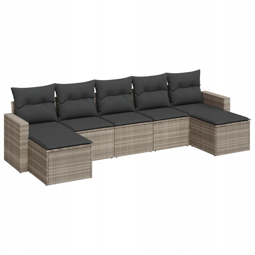 Set zahradního nábytku technorattan vidaXL šedý 7 el.