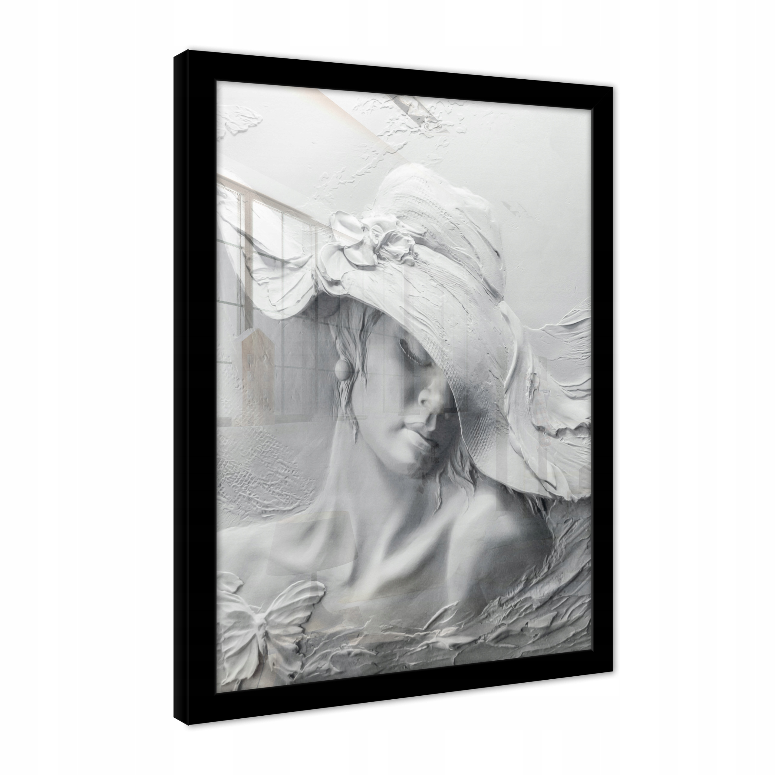 Obraz Na Zeď V Rámu Plakát Do Ložnice Obývacího Pokoje Žena Klobouk 100x70