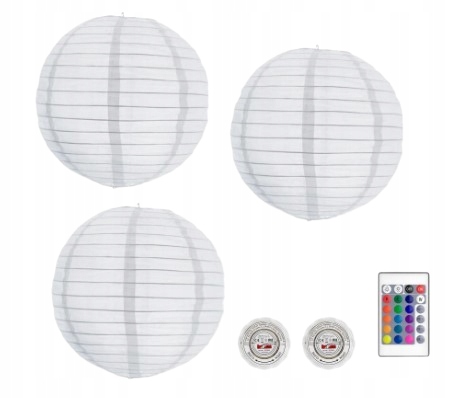 Lampion LED papierowy 3szt 30cm W8D12