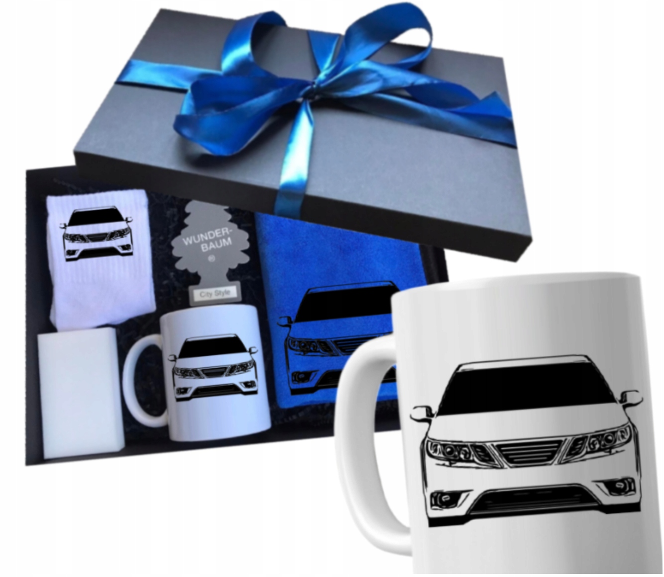 Sada hrnků Dárek k narozeninám a jmeninám pro řidiče auta Saab