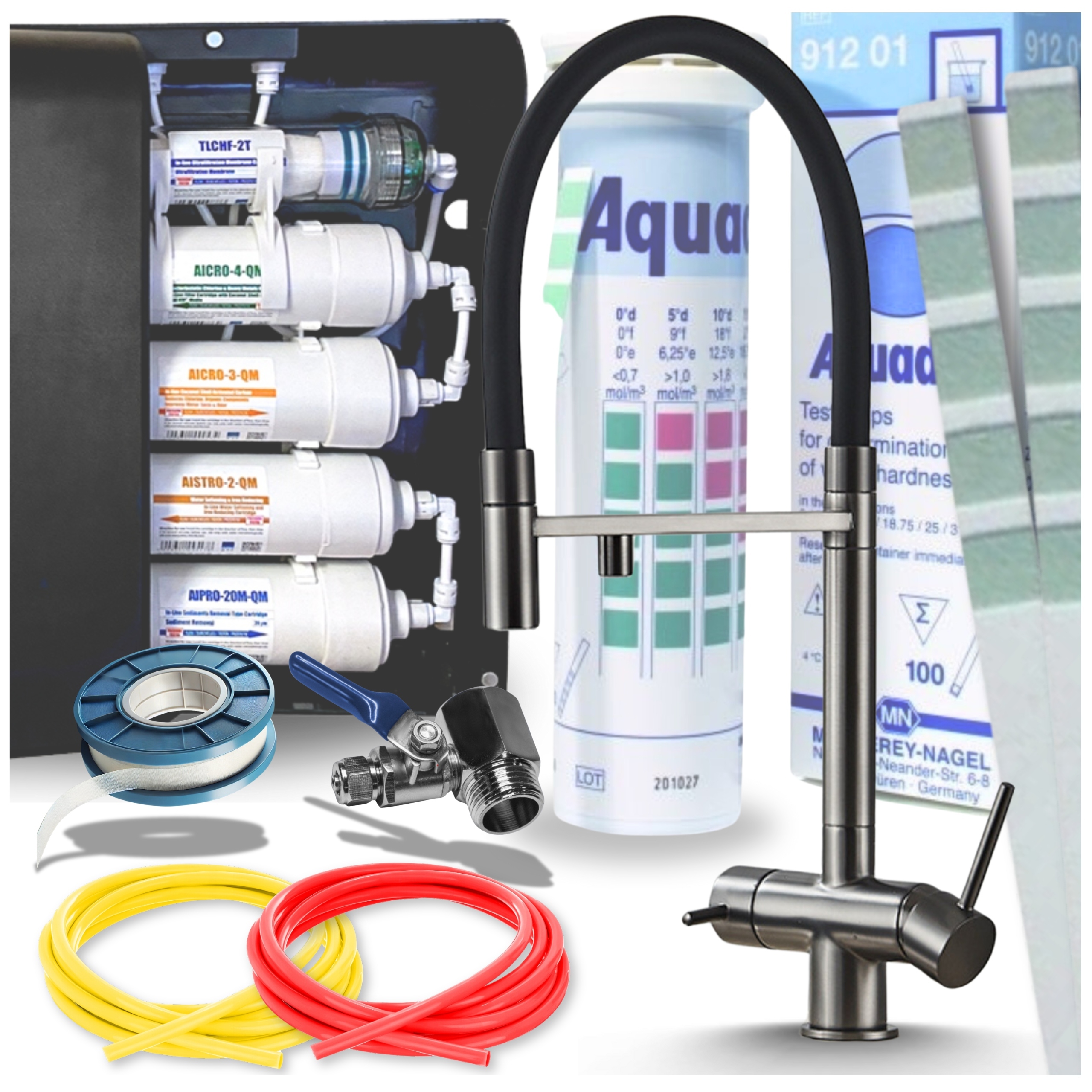 Kuchyňská baterie Třícestná Grafitová mosaz Kohoutek do kuchyně Filtr vody