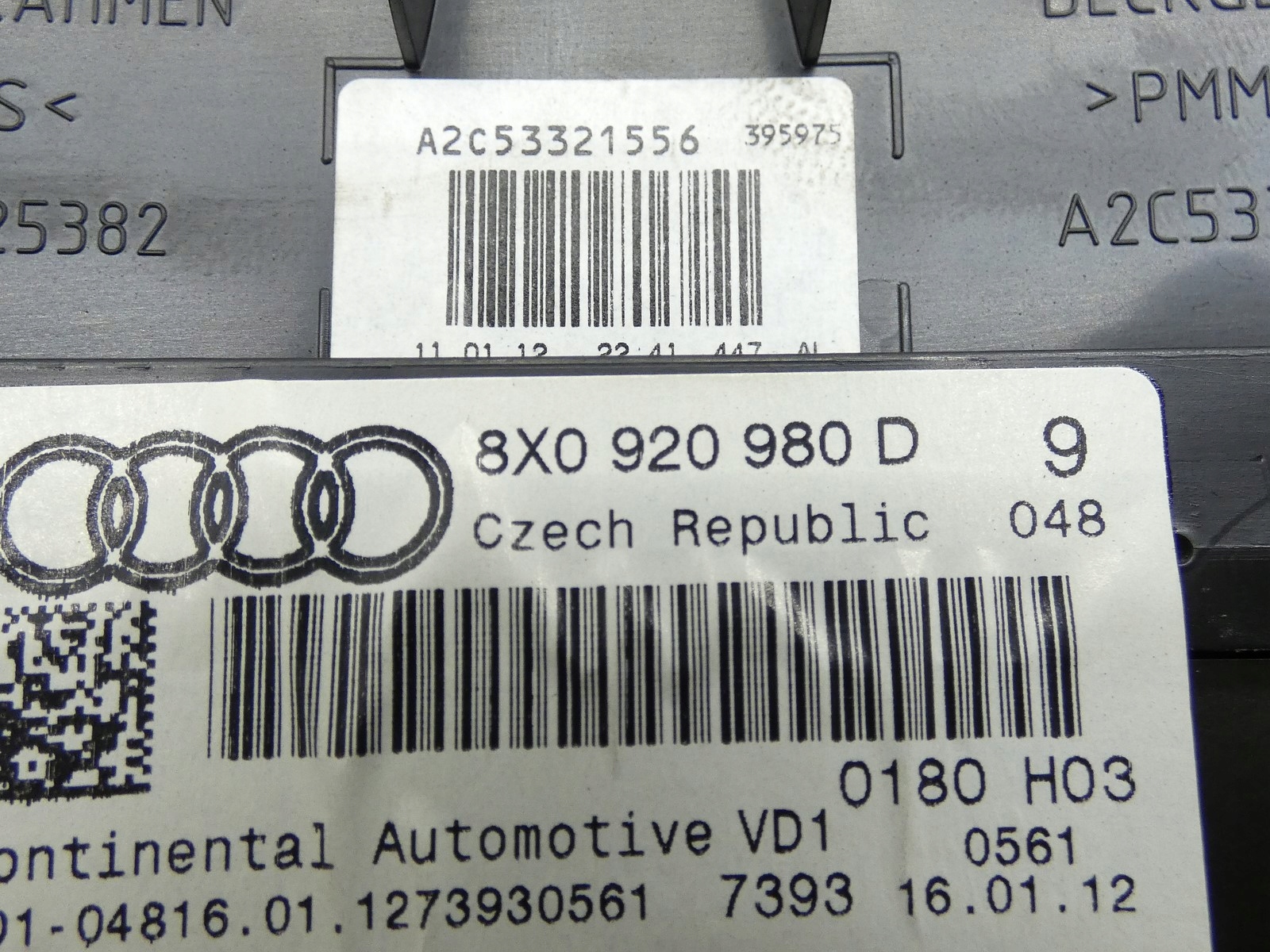 dials dials display AUDI A1 8X 2.0 TDI 8X0920980D