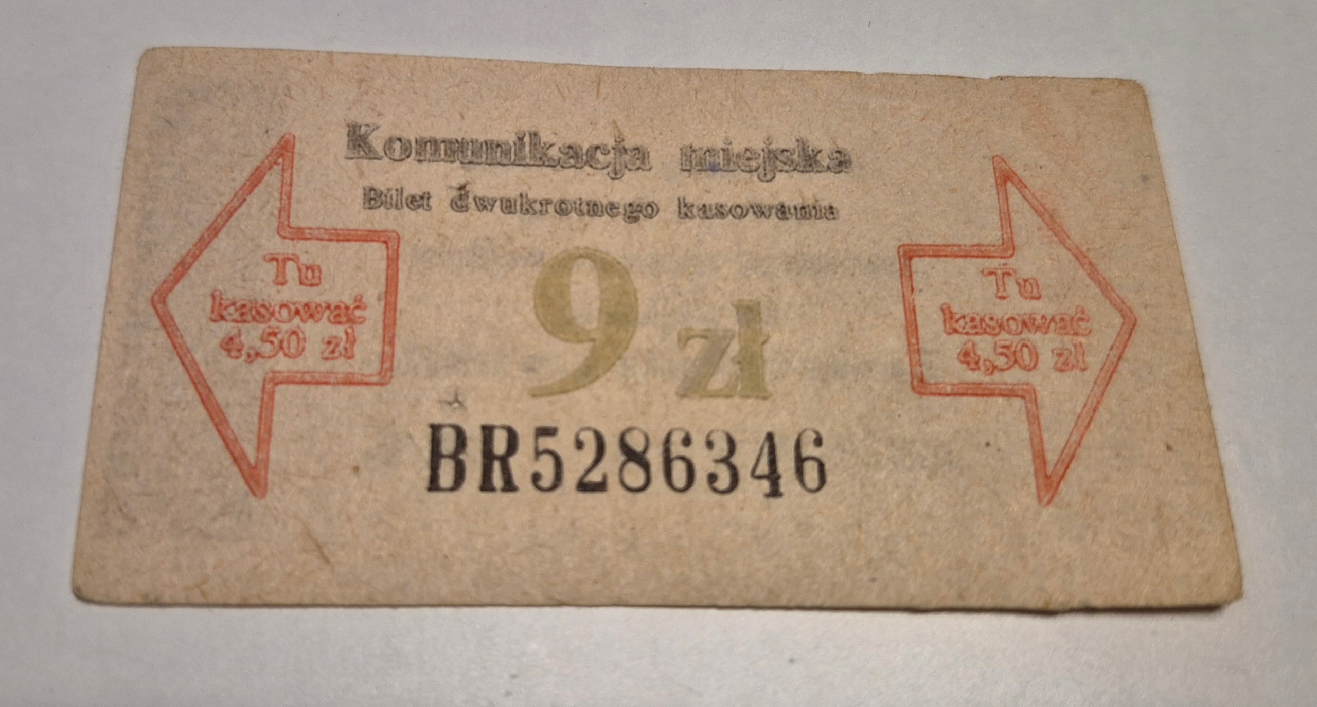 BILET OGÓLNOPOLSKI PRL 9zł (BR)