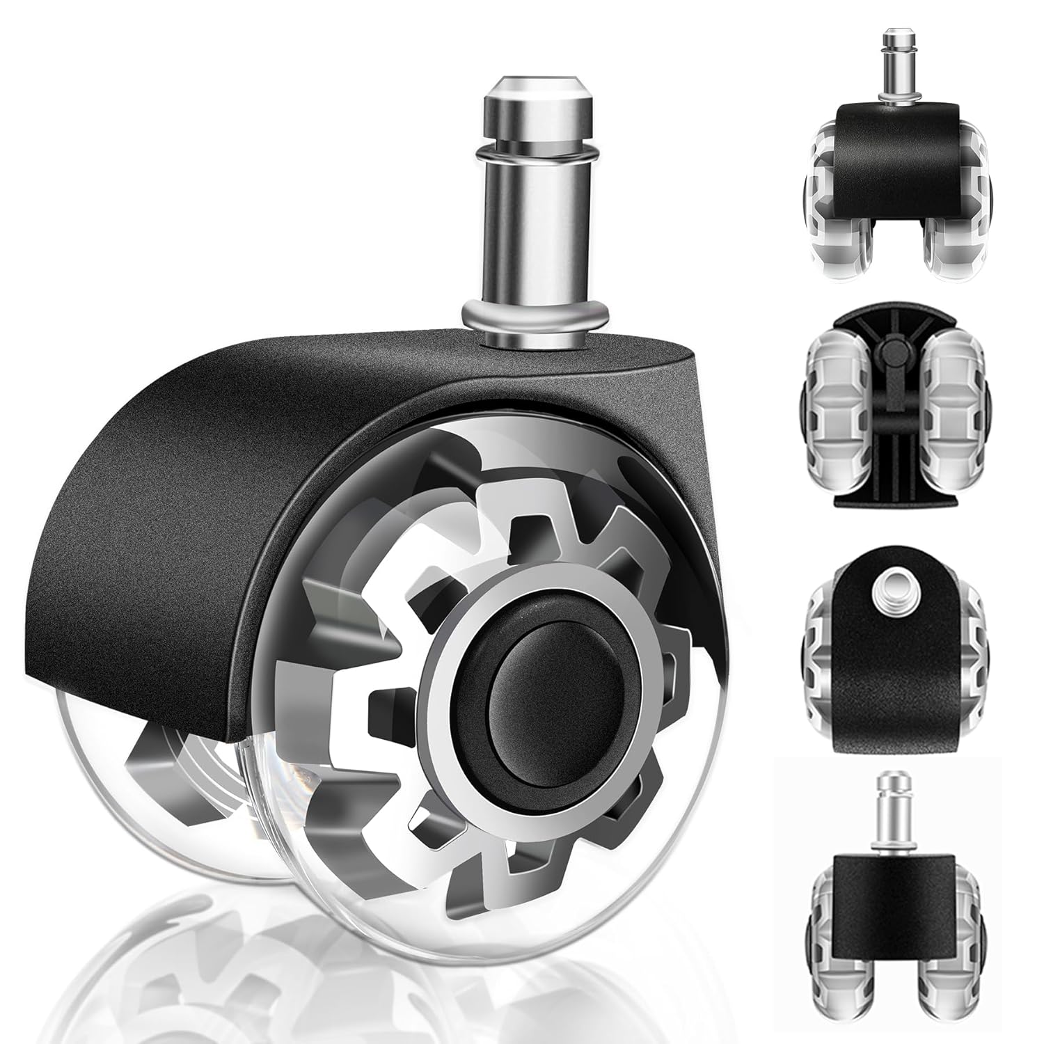 5ks Gumová gumová kolečka pro křeslo, ložisková, pro otočnou židli