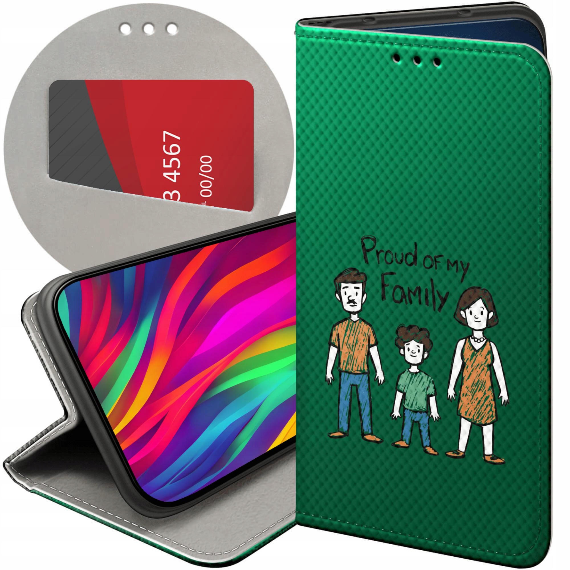 Etui Z Klapką Do Motorola Moto G14 Rodzina Familia Futerał Pokrowiec