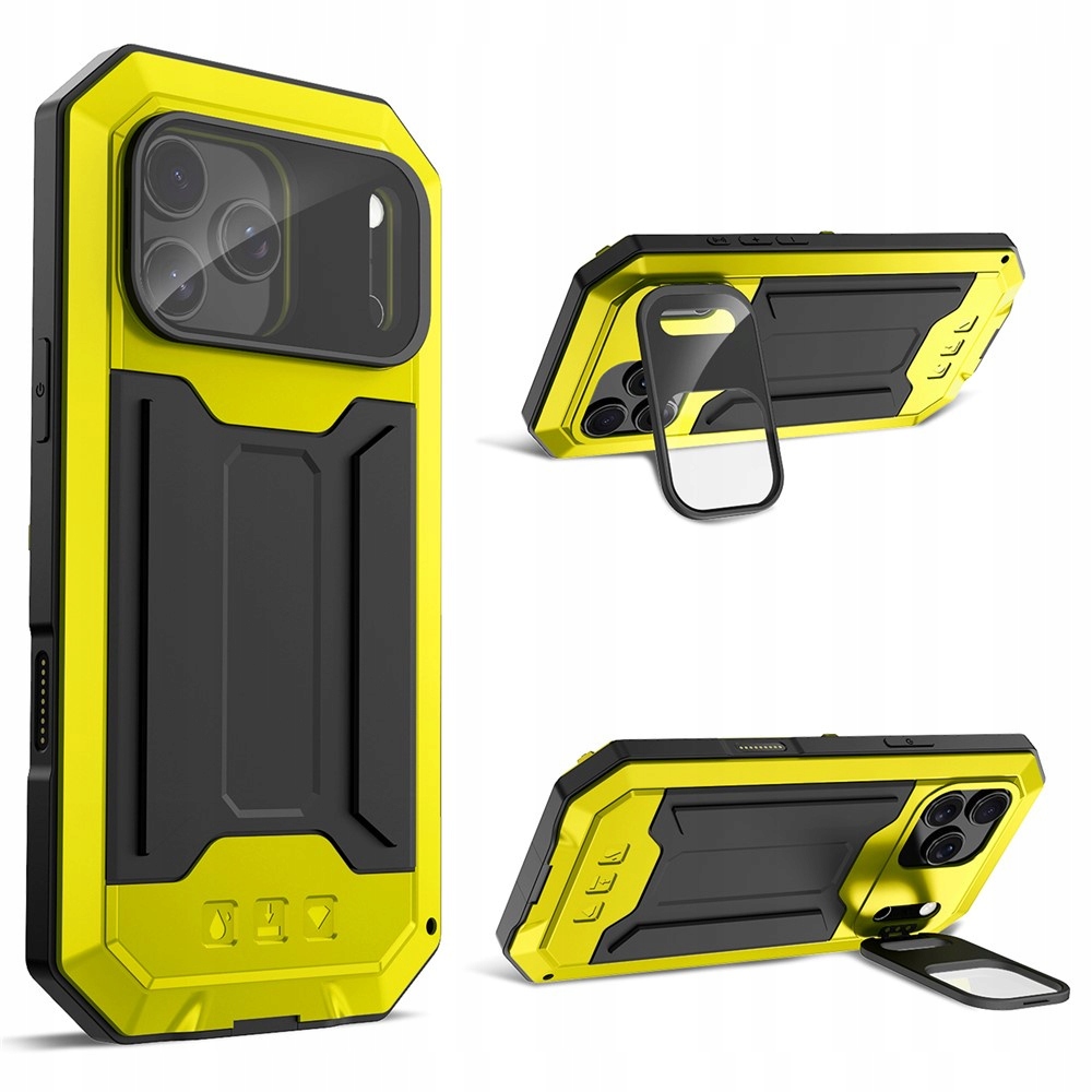 Pancéřové Pouzdro Sklo na displej R-just pro iPhone 17 Pro Max, stojánek