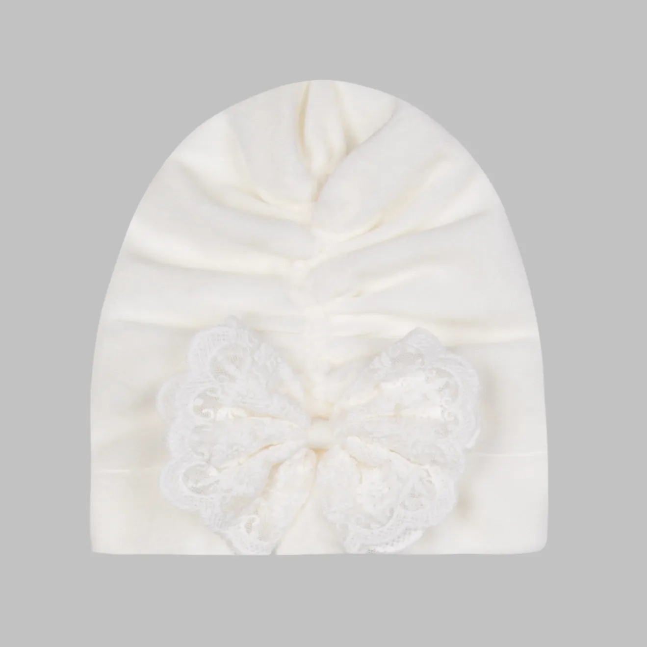 TURBANIK OCIEPLANY AURELIA ECRU Z APASZKĄ - 74