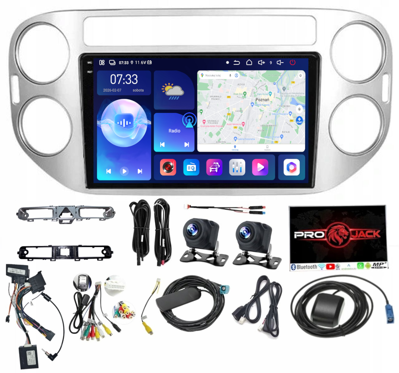 Rádio Navigace Carplay Android Vw Tiguan 2007-2016 Usb 6GB 128GB Sim