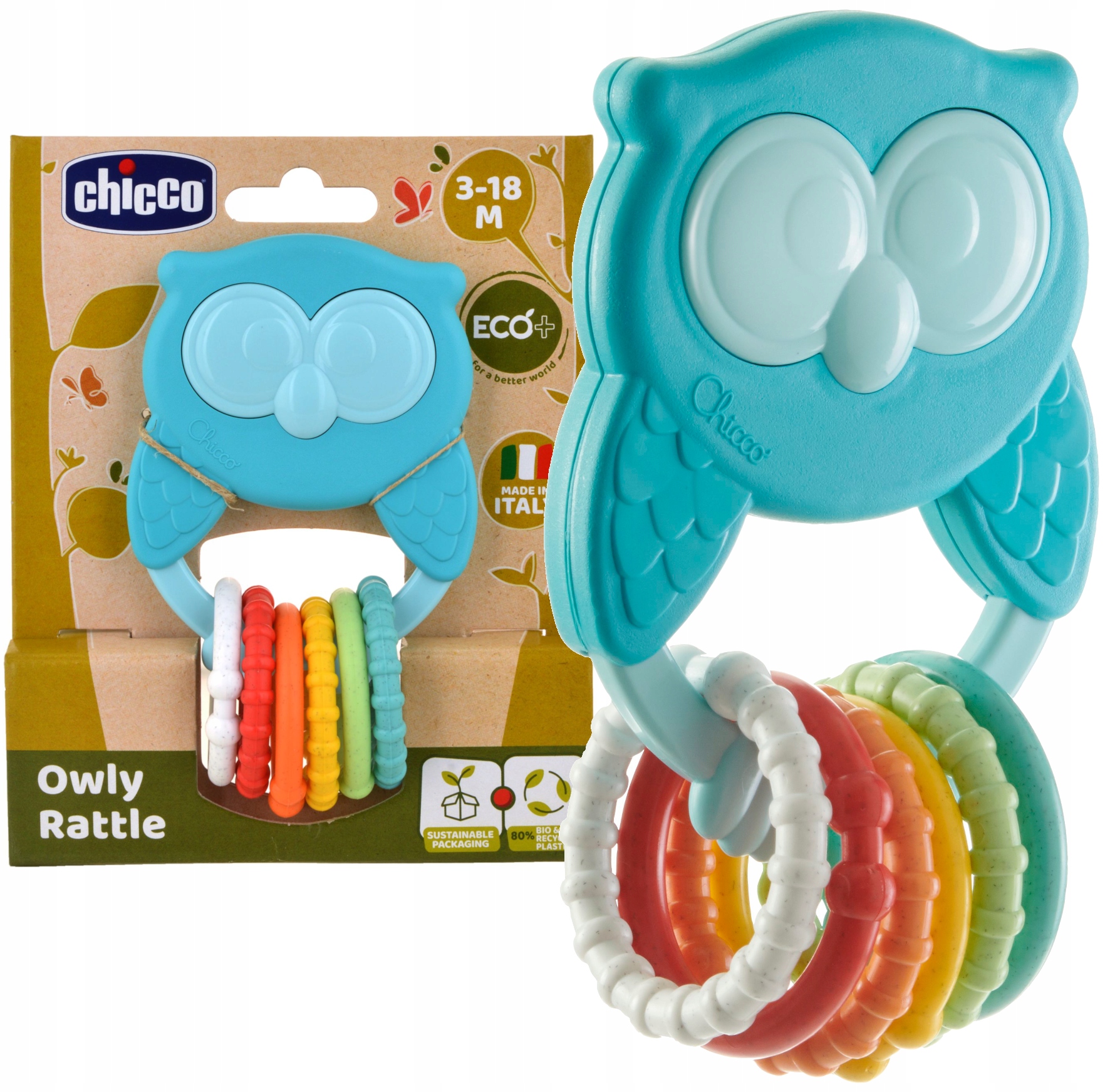 

Chicco Eco+ Grzechotka Sowa +3m