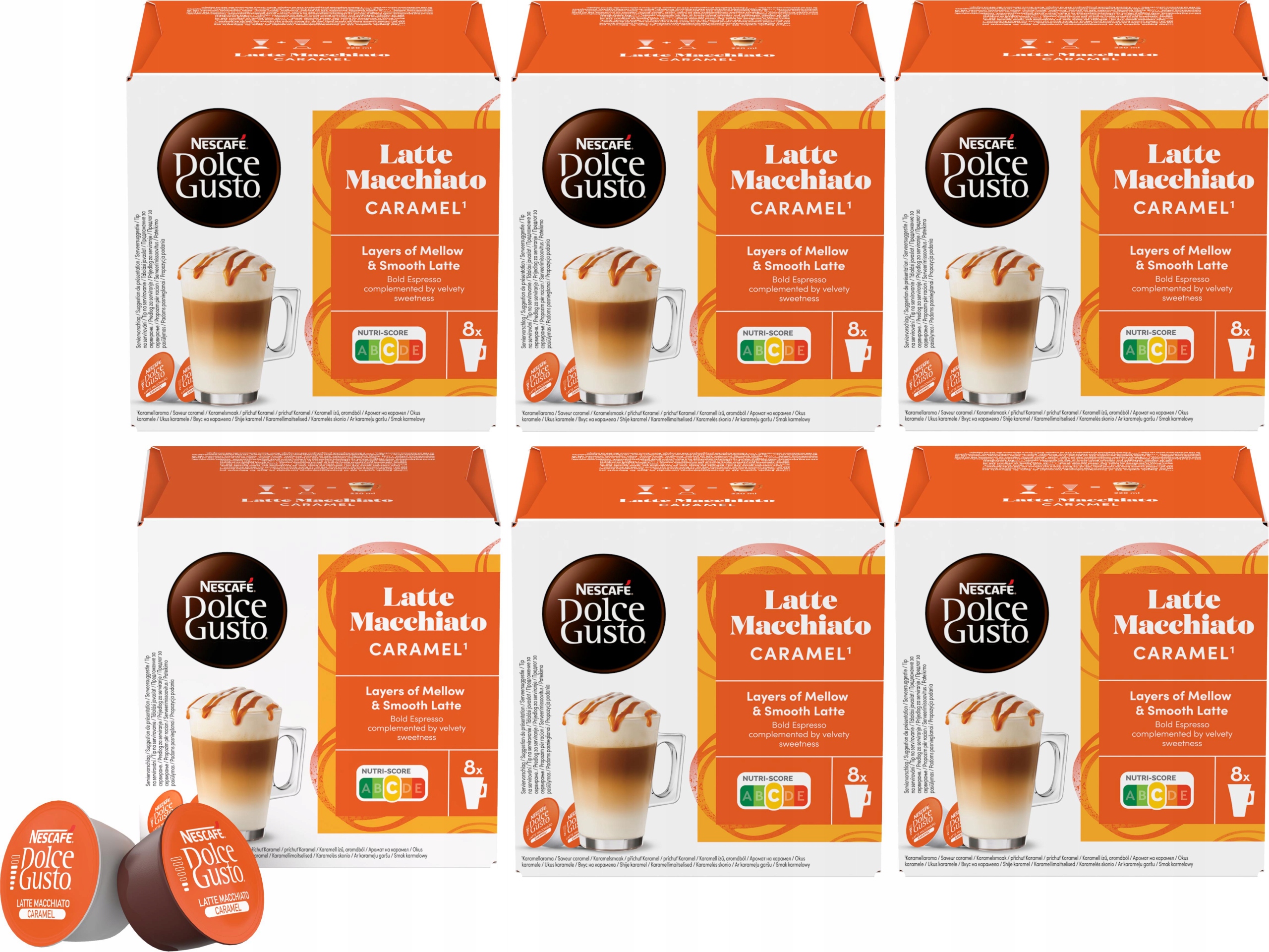 Levně Kapsle do Dolce Gusto Nescafe Latte Macchiato Caramel 6 x 16 ks