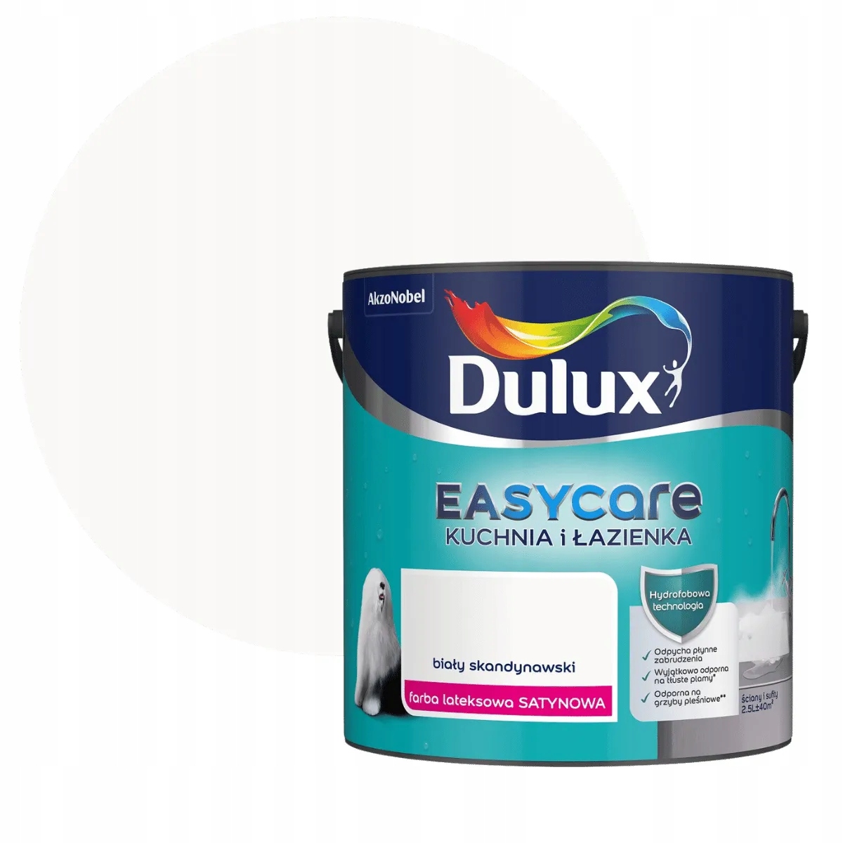 Dulux Easy Kuchnia Łazienka Biały Skandynawski 2,5L Satyna Farba Do Ścian