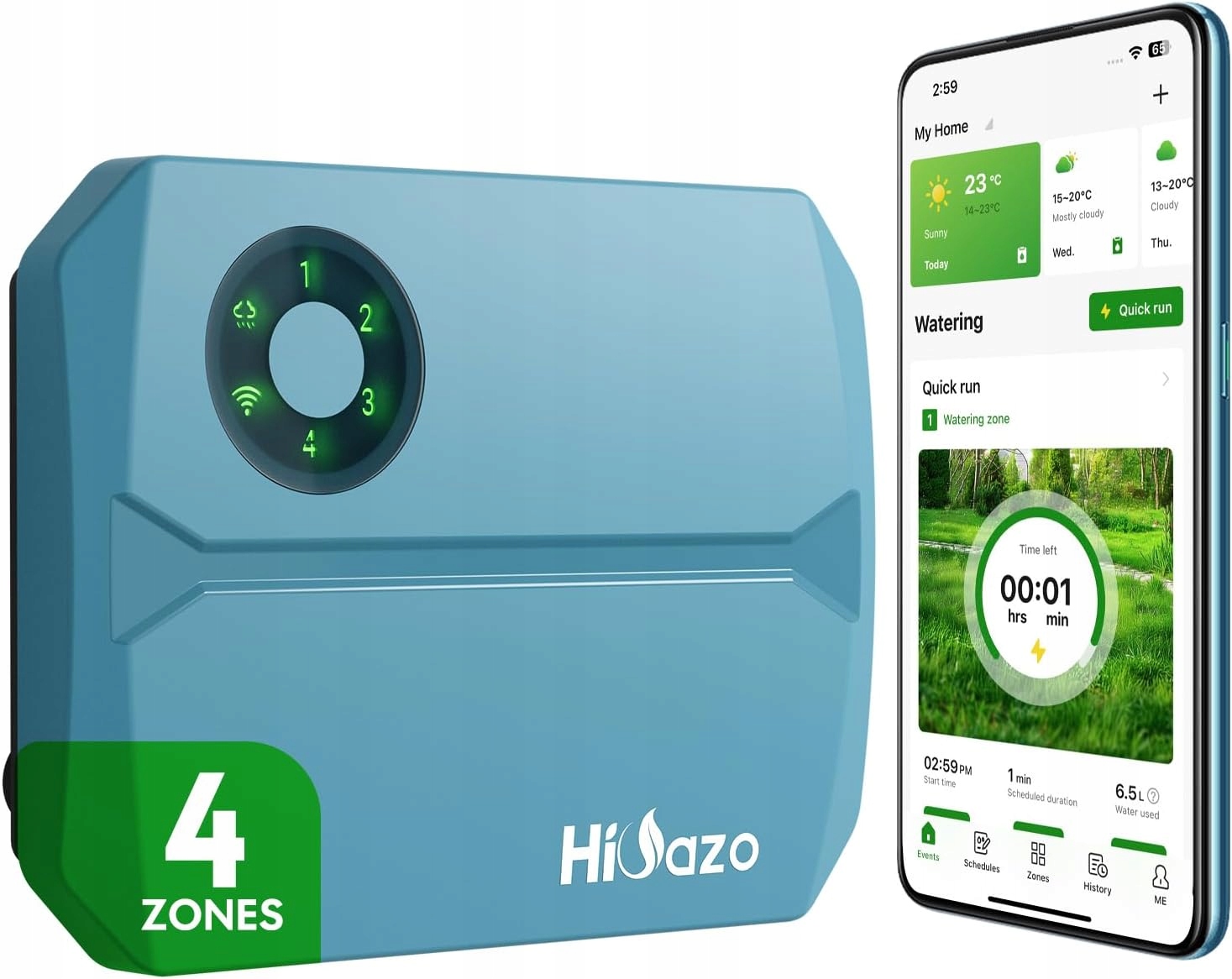 Zavlažovací počítač Hioazo HSC-400W WiFi, ovládanie cez aplikáciu M1350