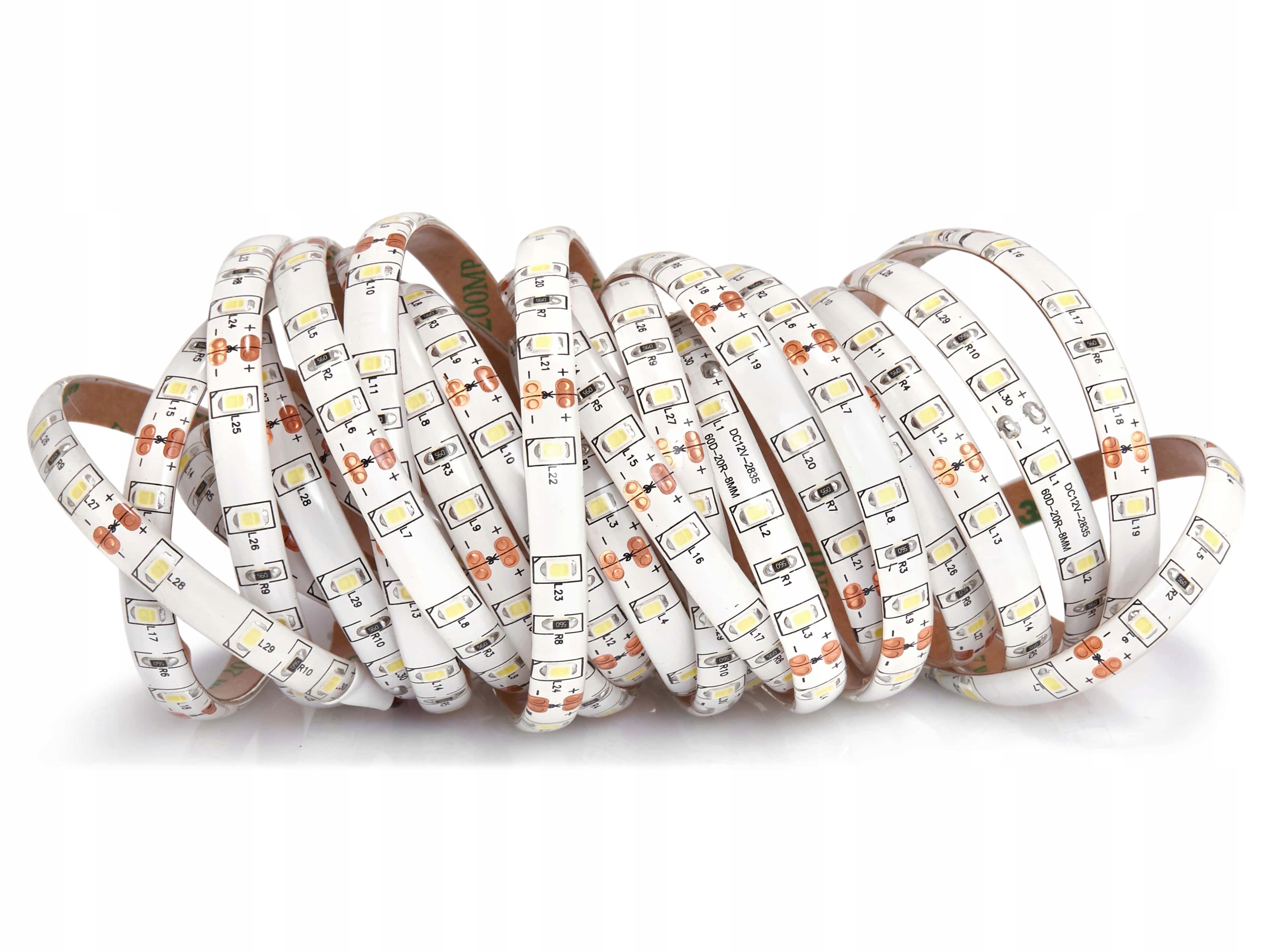 TAŚMA LED 12V 2835 300LED 5M IP65 BIAŁY CIEPŁY